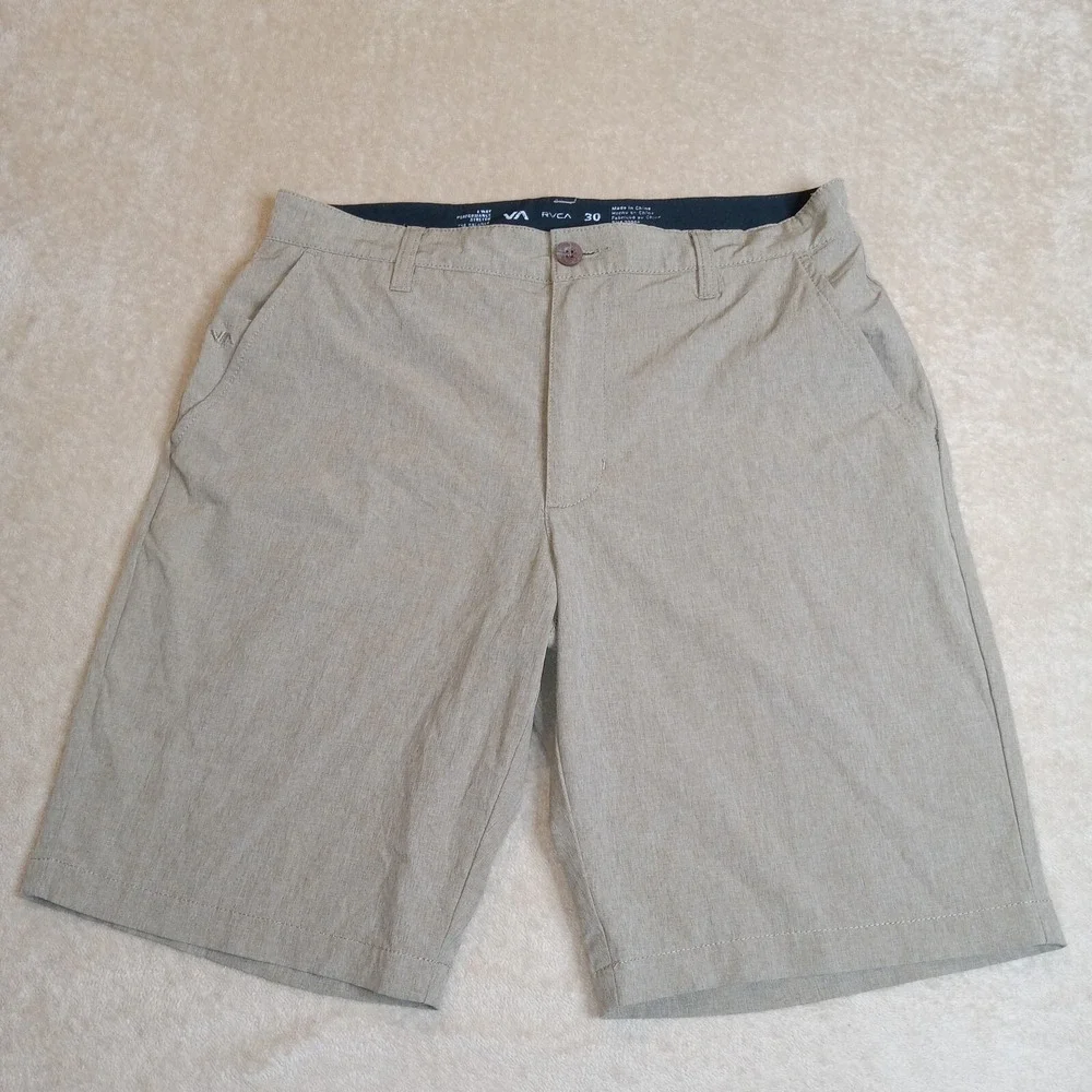 RVCA Men's 4 Way Stretch Outdoor Hiking Active Shorts Size‎ 30 Tan